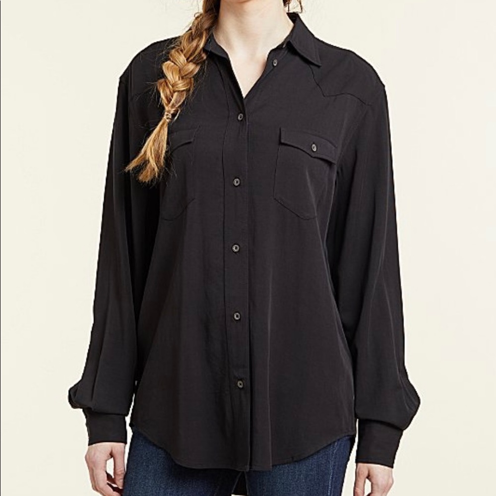 Frye Black Addie button up shirt